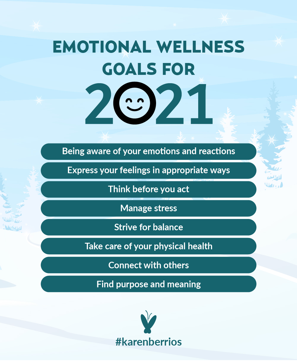 Emotional Wellness Goals for 2021 and How to Reach Them! Karen Berrios Blog Wellness Blogger