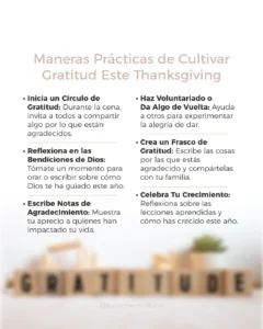 Maneras de Cultivar Gratitud en este Thanksgiving