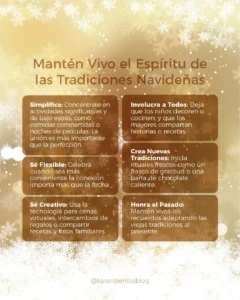 Infografía Pasos Mantén vivo el espiritu de las tradiciones navideñas